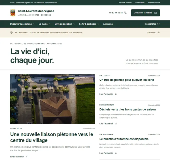 Aperçu de la proposition Le journal du village